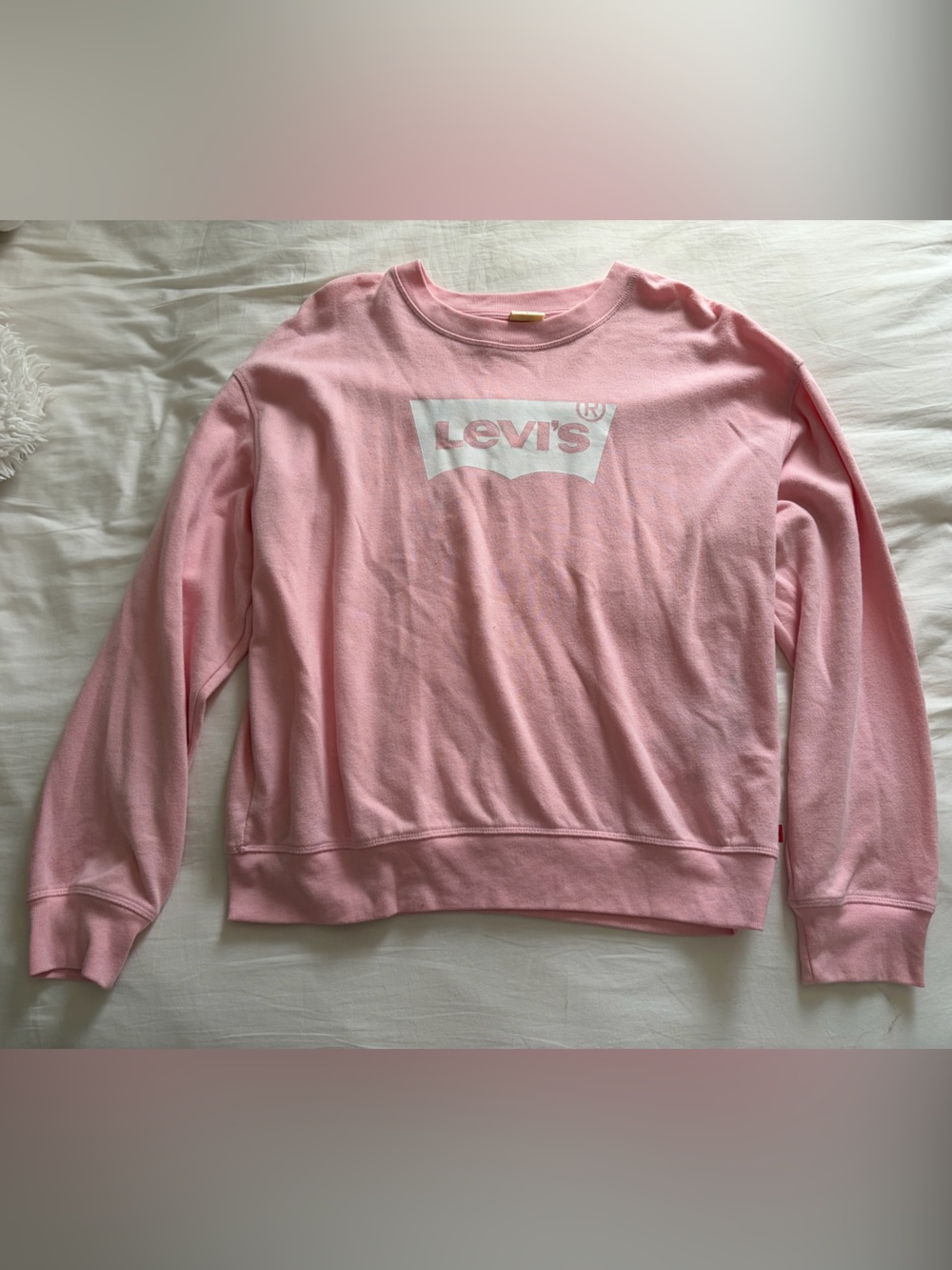 Levi's Light Pink Crewneck Sweatshirt with White Logo
